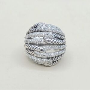 David Yurman Labyrinth Quatruple- Loop Ring With Diamonds